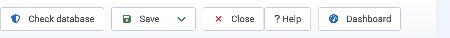 The Check database button of the configuration toolbar