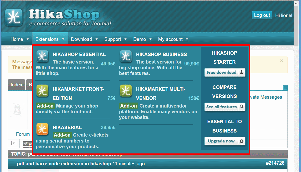 Hikashop Pdf And Barre Code Extension In Hikashop Hikashop